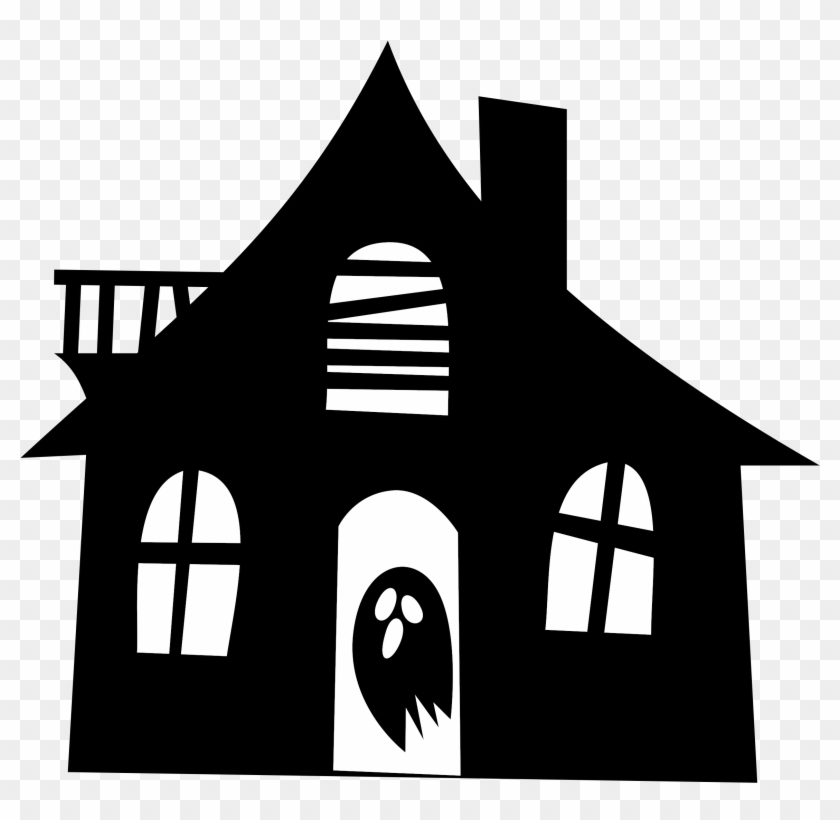 Big Image - Haunted House Silhouette Clip Art #358130