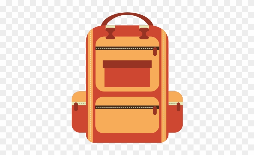 Red And Orange Camping Bag Travel Icon - Graphic Design #358132