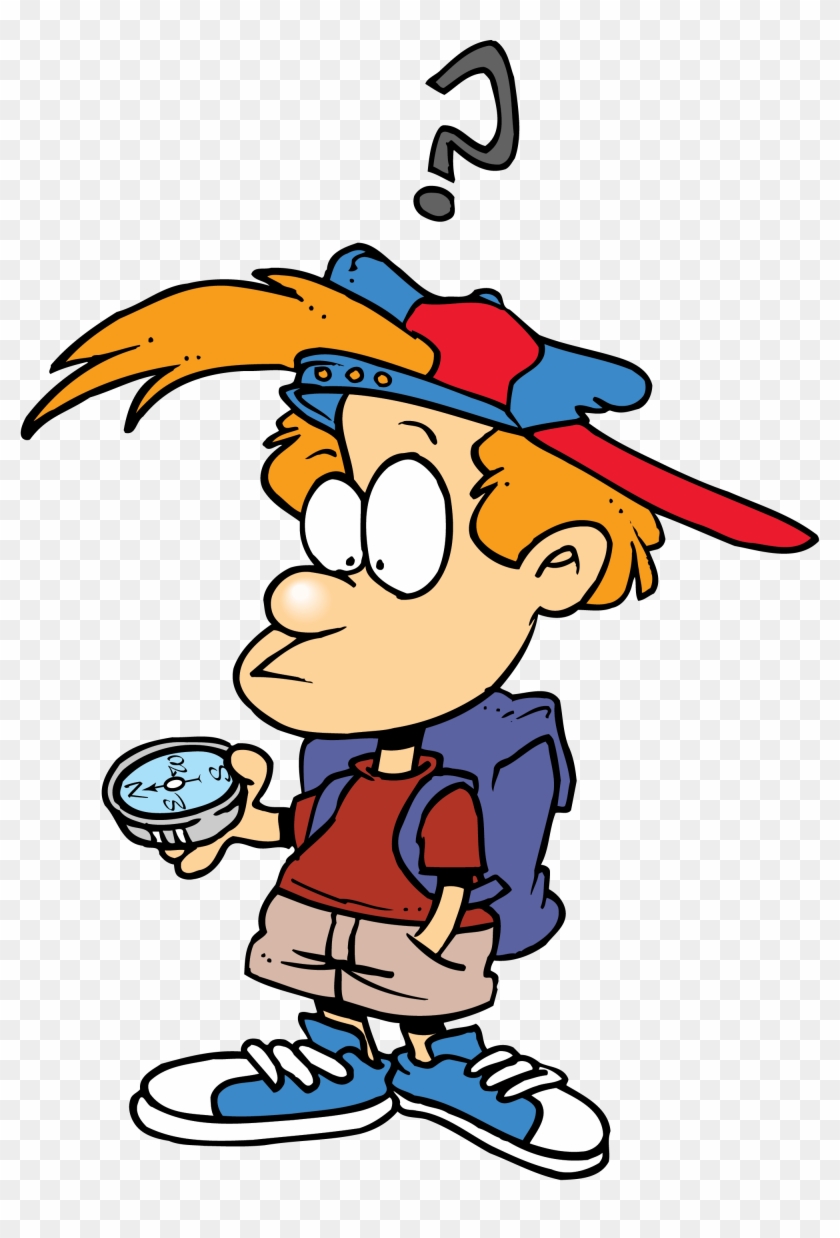 Where Are You Going Clipart Lost Person With Compass Free