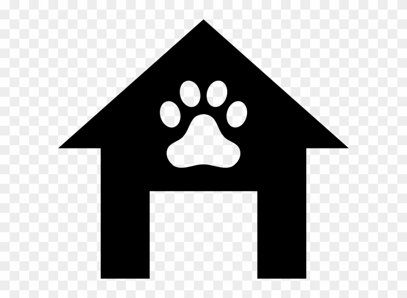 Dog House Outline Clip Art At Clker - Black And White Dog House Clipart #358195