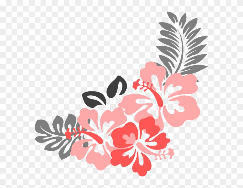 How To Set Use Hibiscus Coral Grey Svg Vector - Clip Art Hawaiian Flowers #358315