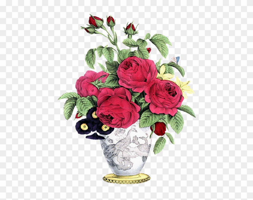 Rose, Vintage, Decoration, Leaf, Floral, Flower, Gift - Boquet - 1845 Throw Blanket #358355