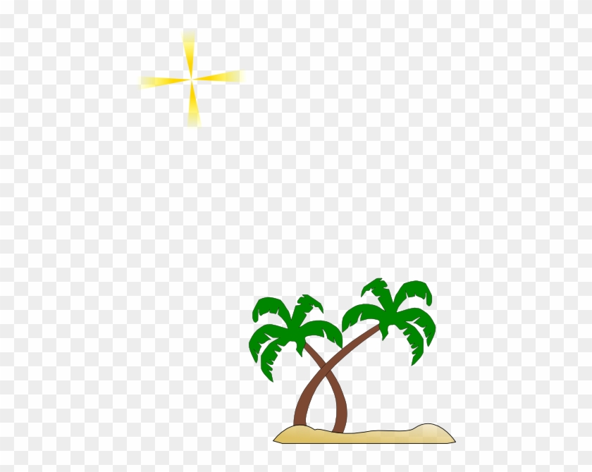Double Palm Beach Clip Art - 3drose Dpp 181083 2 Image Of Cartoon Palm Trees Sun #358356