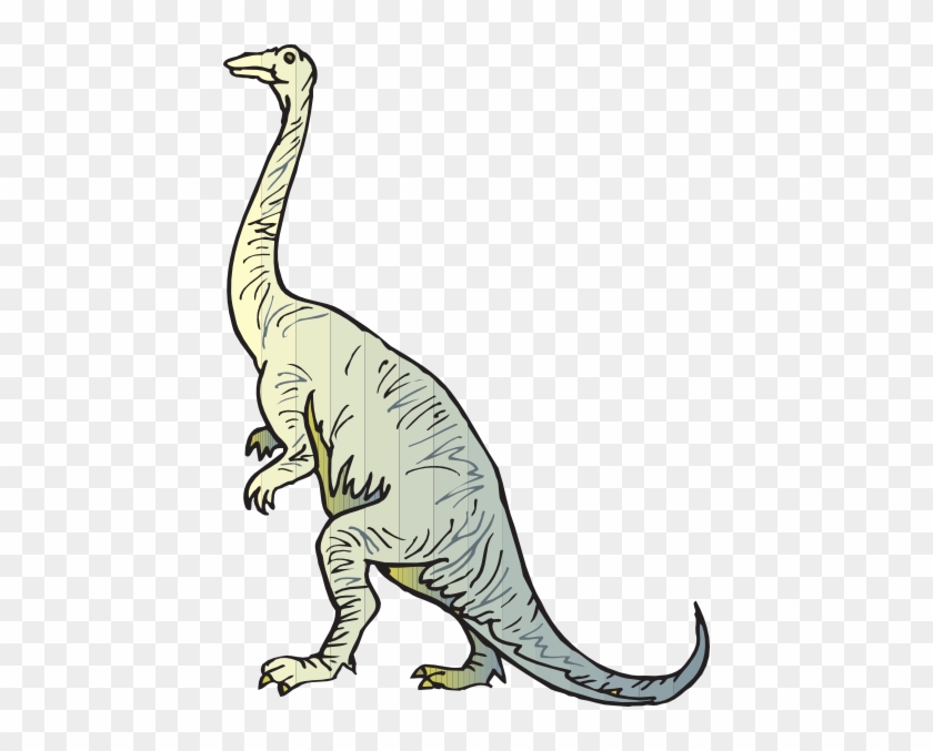 Yellow And Blue Long Necked Dinosaur Svg Clip Arts - Dinosaur #358475