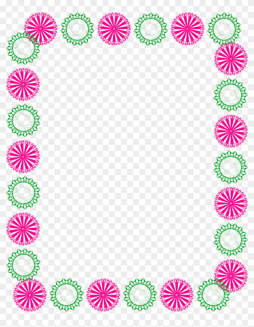 Green And Pink Clipart Circle Border Design 2016 Sadiakomal - Border Pink Design Clipart #358686