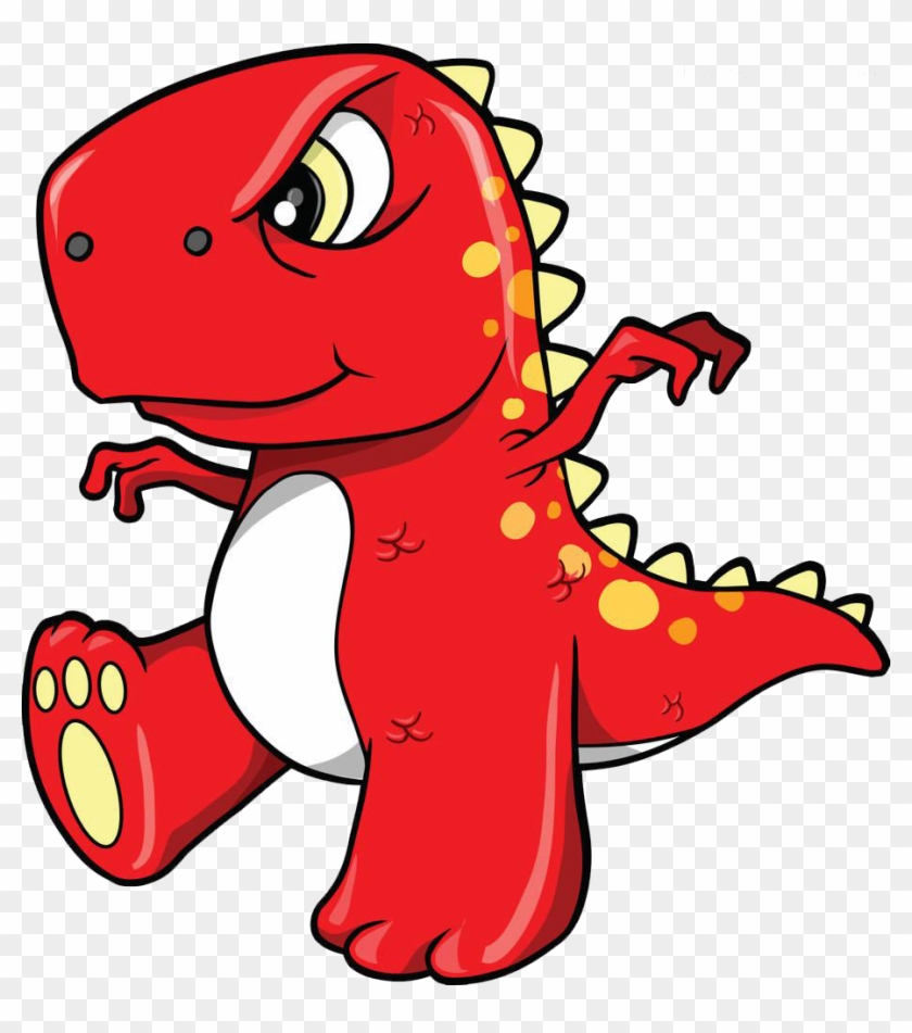 Tyrannosaurus Velociraptor Dinosaur Clip Art - Red T Rex Cartoon #358717