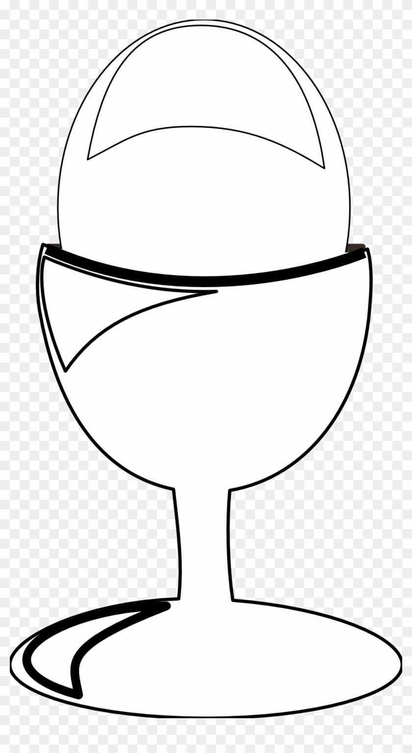 Line Art Black And White Coloring Book Clip Art - Egg Cup #358740