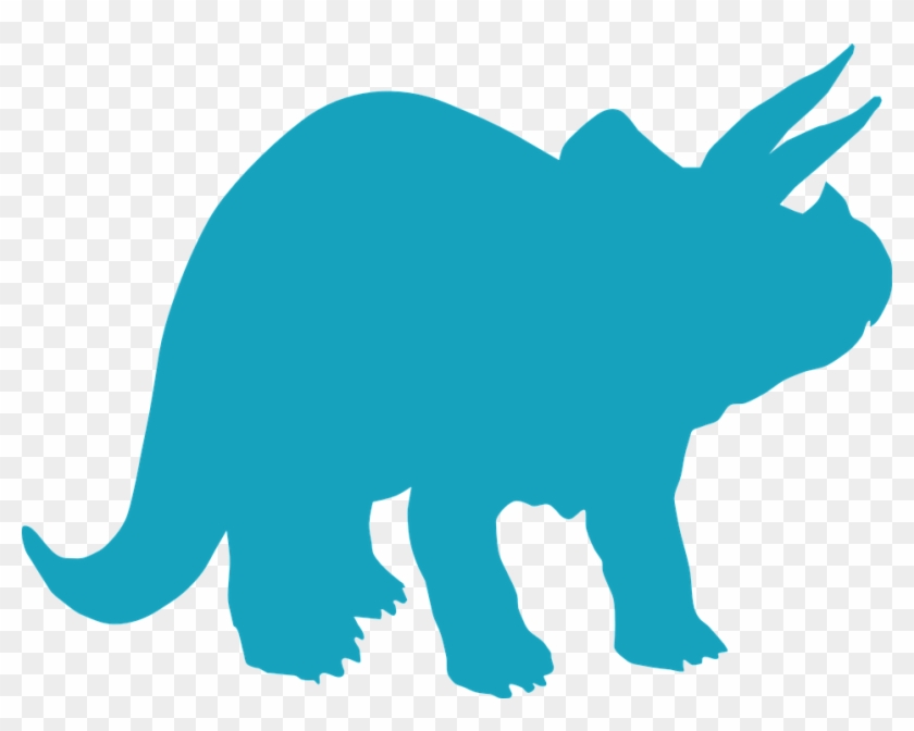 Dinosaur Clipart Colored - Blue Dinosaur Silhouette Clipart Free #359001