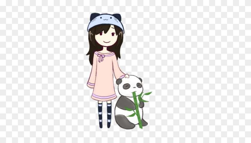Cute Fish Tattoo Design - Girl With Panda Cartoon #359049