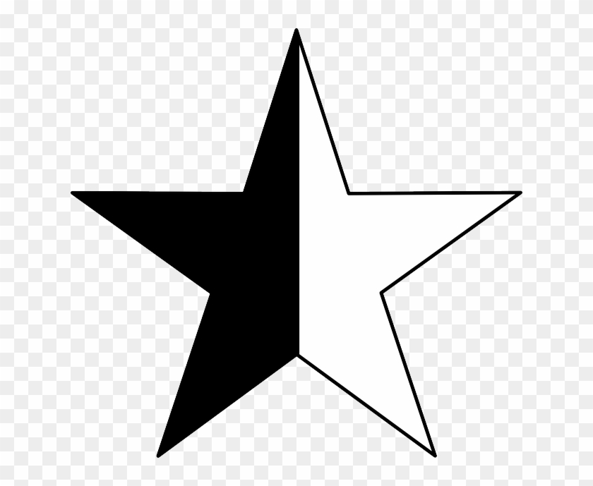 Star, Half, Color, Black, White, Rating - Anarcho Pacifism Symbol #359069