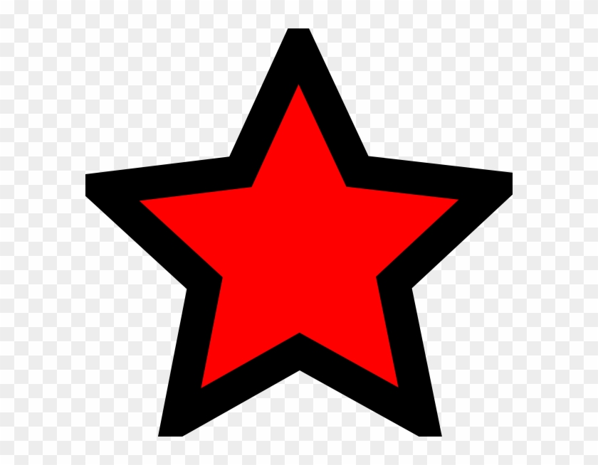Star Svg Clip Arts 600 X 574 Px - Red Star Black Outline #359074