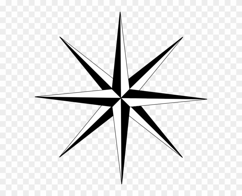 Shiny Thin Golden Star Vector - Cardinal And Intermediate Directions #359091