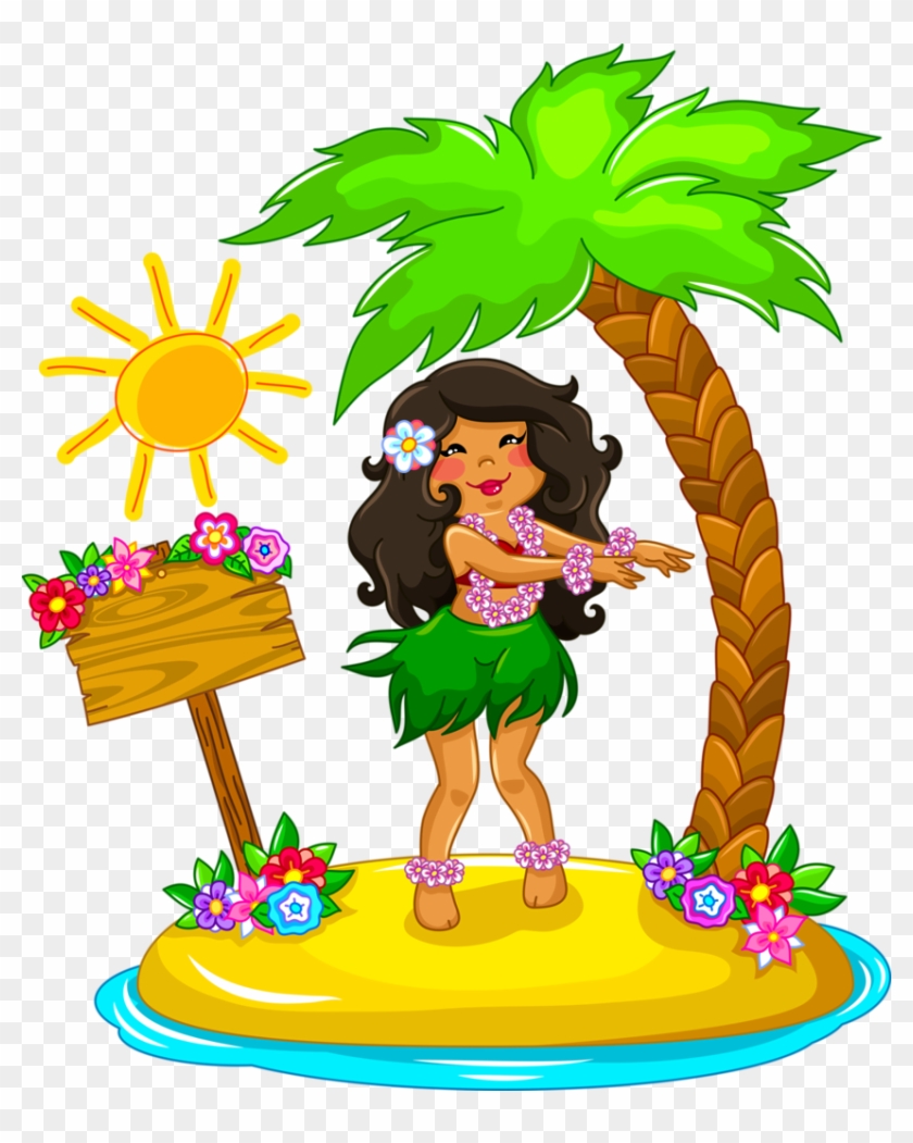 Hawaiian Aloha Tropical - Hawaiian Girl Clipart #359168