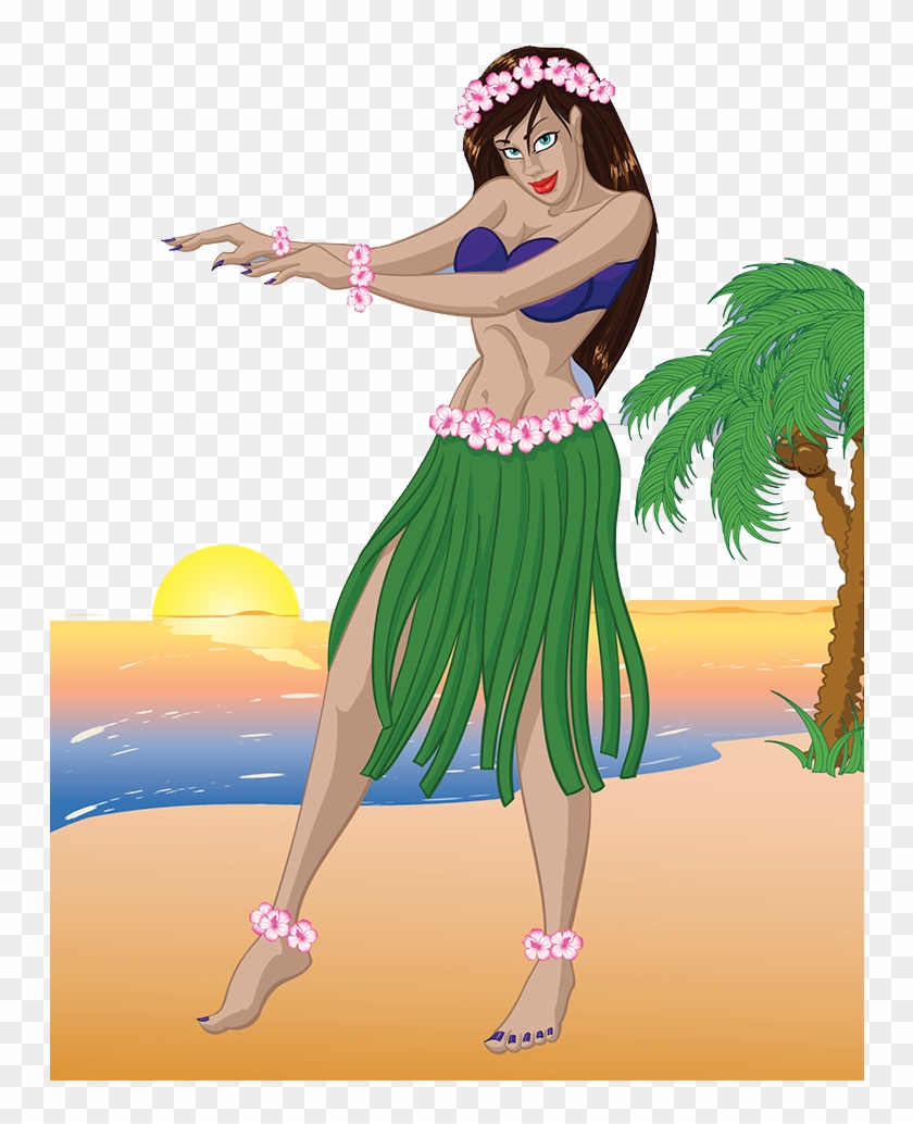 Hawaii Merrie Monarch Festival Hula Dance Illustration - Hula Girl Cartoon #359204