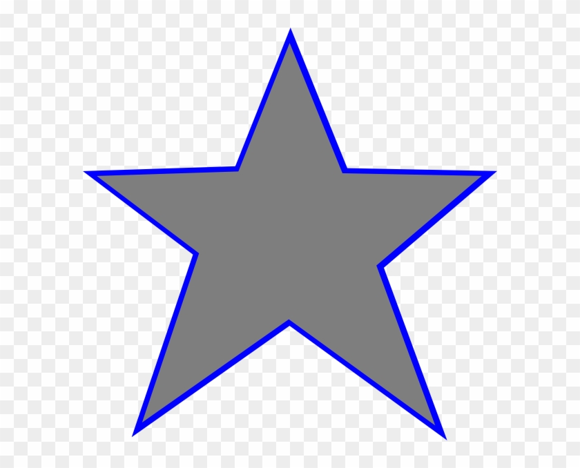 Silver Blue Star Clip Art - 5 Point Star Symbol #359277