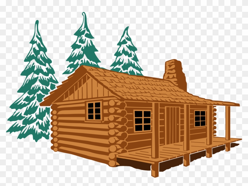 Showing Post & Media For Log Cabin Clip Art Cartoon - Cabin In The Woods Queen Duvet #359552