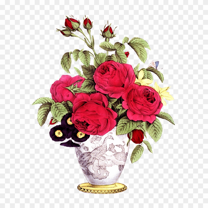 Vase With Rose Flowers - Happy Valentine Day And Shivratri 2018 #359592