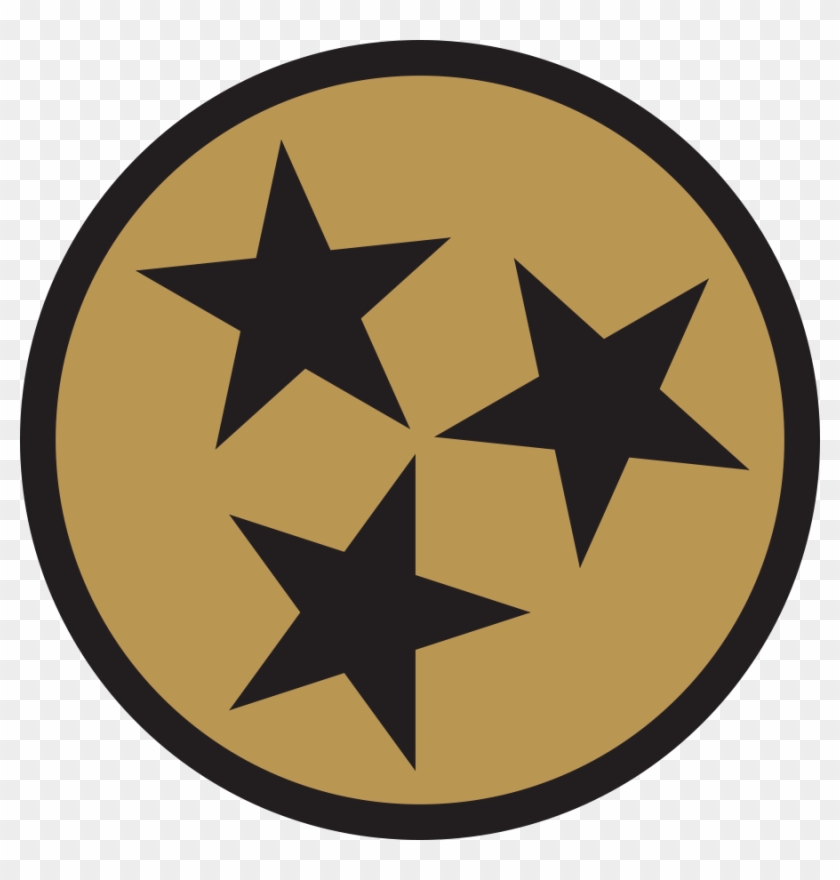 Gold Tri-star 3 Inch All Weather Sticker - Tennessee State Flag Orange #359763