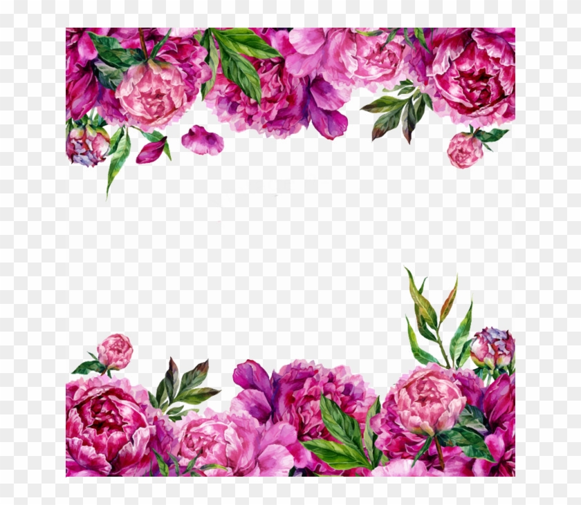 Purple Floral Border Transparent Image - Floral Border Pink Purple #360075