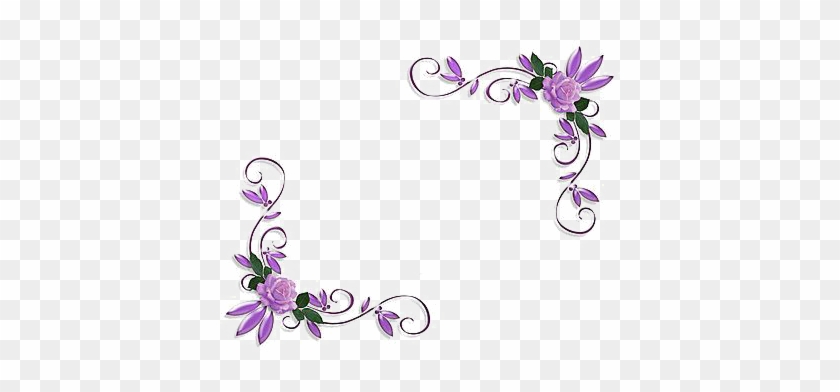 Purple Floral Border Png Image - Wedding Border #360078