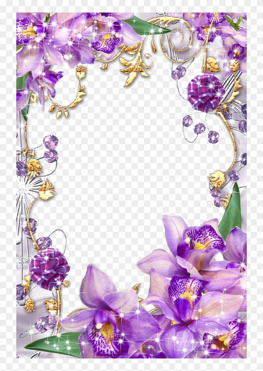 Purple Border Frame Png Transparent Image - Purple Flower Frames Png #360096