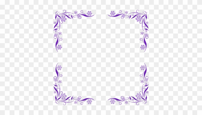 Purple Flower Frame - Bordes Para Word Png #360134