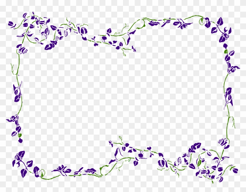 Purple Floral Border Clipart - Floral Border Clip Art #360140