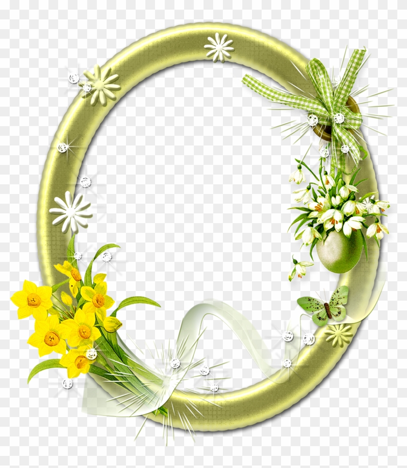Cute Oval Flower Frame Png - Frame With Flowers Png #360167