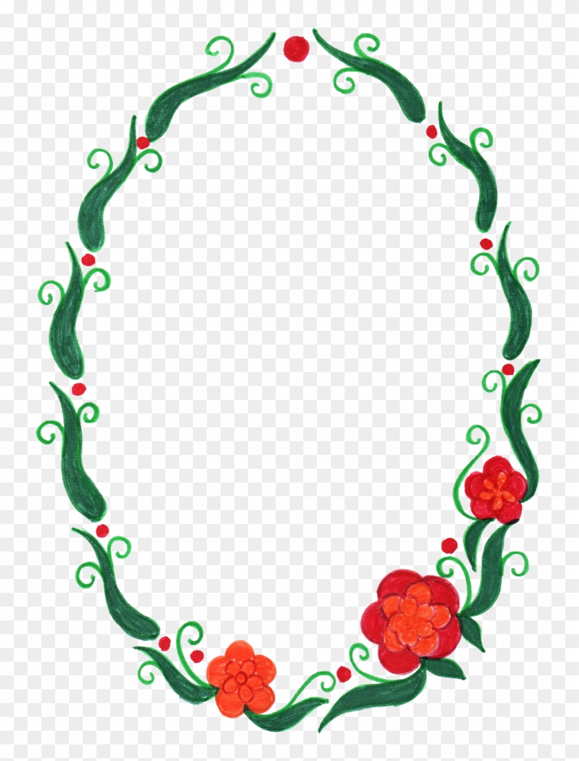 10 Oval Flower Frame - 10 Oval Flower Frame #360228