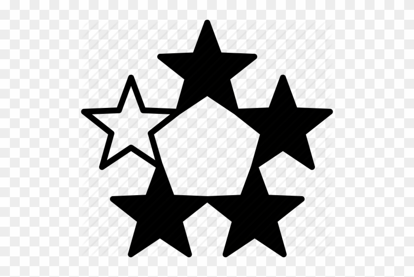 Evaluation, Four Out Of Five, Four Star, Four Stars, - Black And White Star Vector #360257