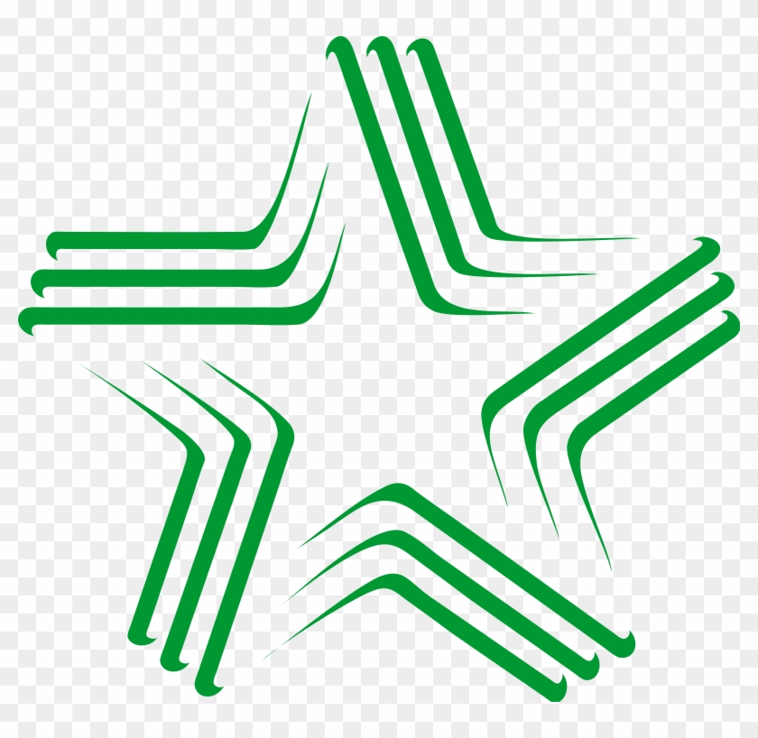 Green Gradient Star With Stripes Clip Art At Clker - Best Clip Art Logo #360287