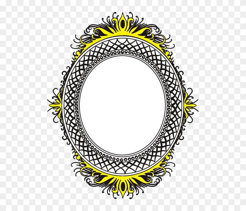 Medieval Frame, Flower, Round, Border, Free, Shape, - Bingkai Undangan Oval Png #360290