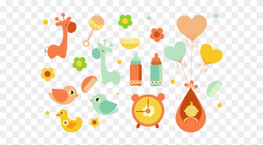 Baby Toys And Objects Free Vector Iconspng Graphic - Çocuk Plaj Havlusu-013 #360371