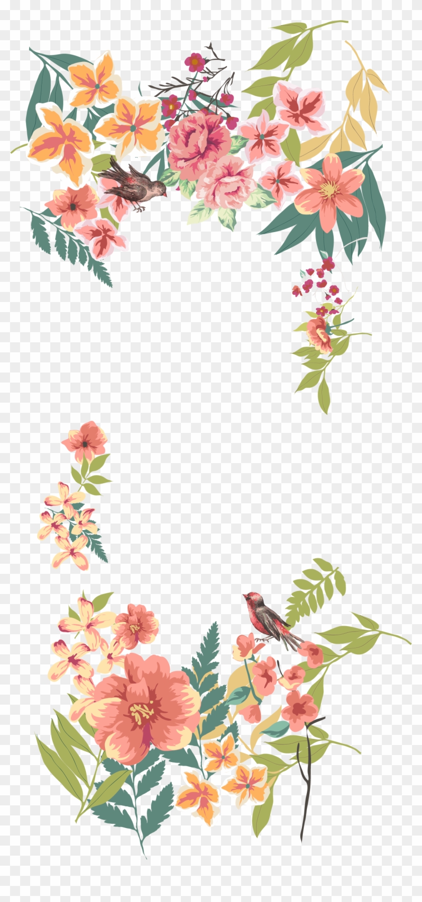 Flower Euclidean Vector Floral Design - Flowers Border Png Vector #360400