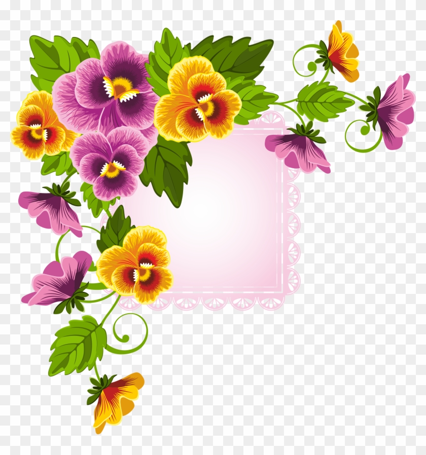 Flower Floral Design Stock Photography - Paper Border Design Of Flowers #360483