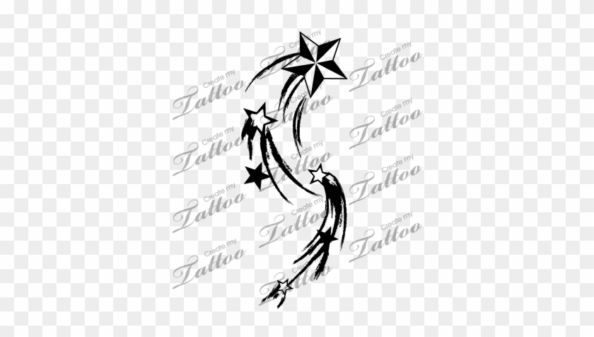 Shooting Stars - Cross With Cancer Ribbon Tattoo - Free Transparent PNG  Clipart Images Download