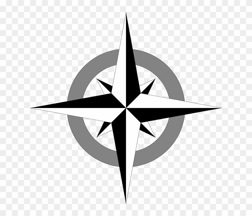 Wind Rose Cartography, Compass, Map, Compass Rose, - Simple Compass Rose Vector #360641