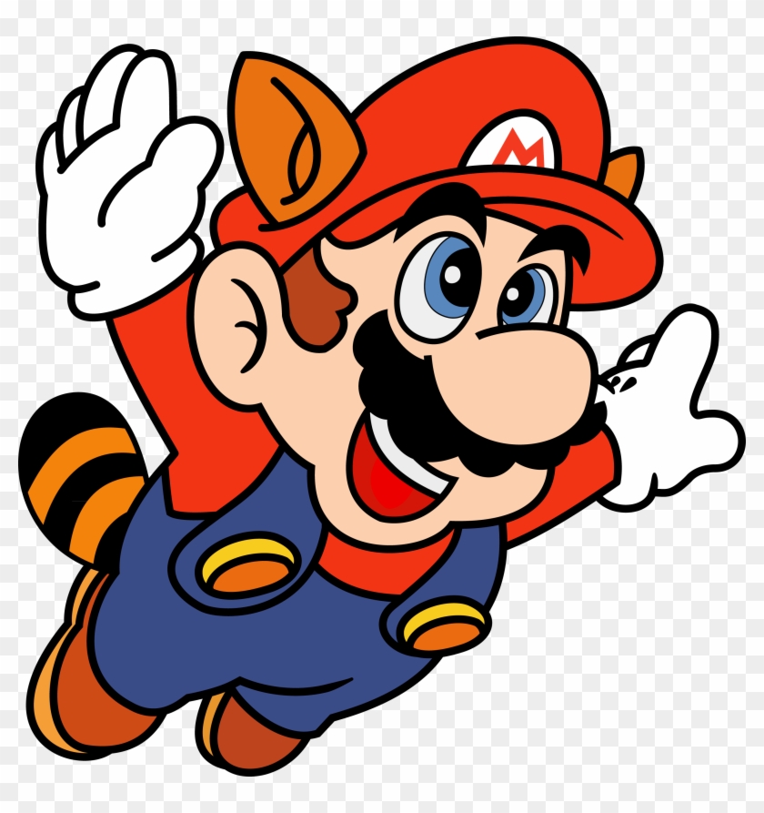 Mario, Flying With A Raccoon Suit - Super Mario Bros 3 Png #360702