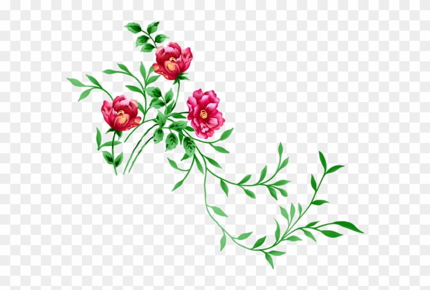 Red Floral Decor Png Transparent Clipart - Png Flowers #360708