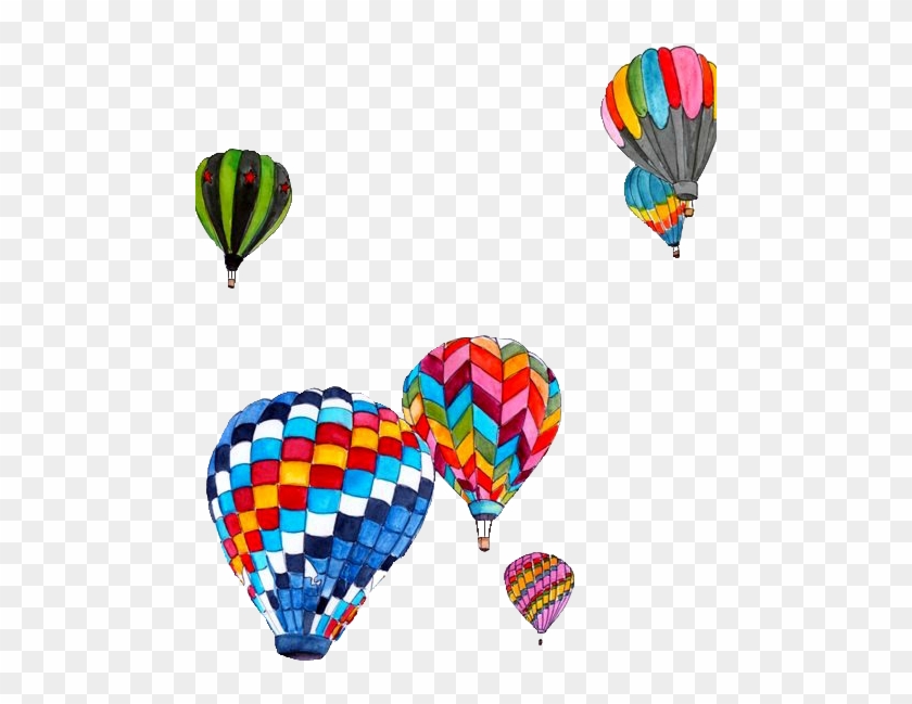 Drawn Balloon Transparent Tumblr - Hot Air Balloon Transparent #361002