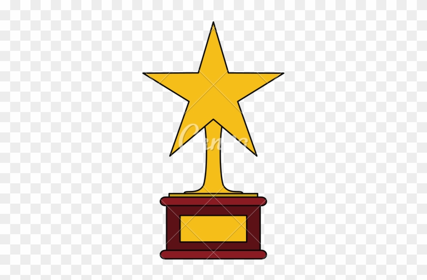 Gold Star Trophy Icon - Gold Star Trophy Icon #361161