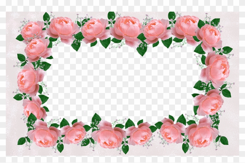 Frame, Border, Decorative, Floral, Roses - Flower Pixel Art Frame #361262
