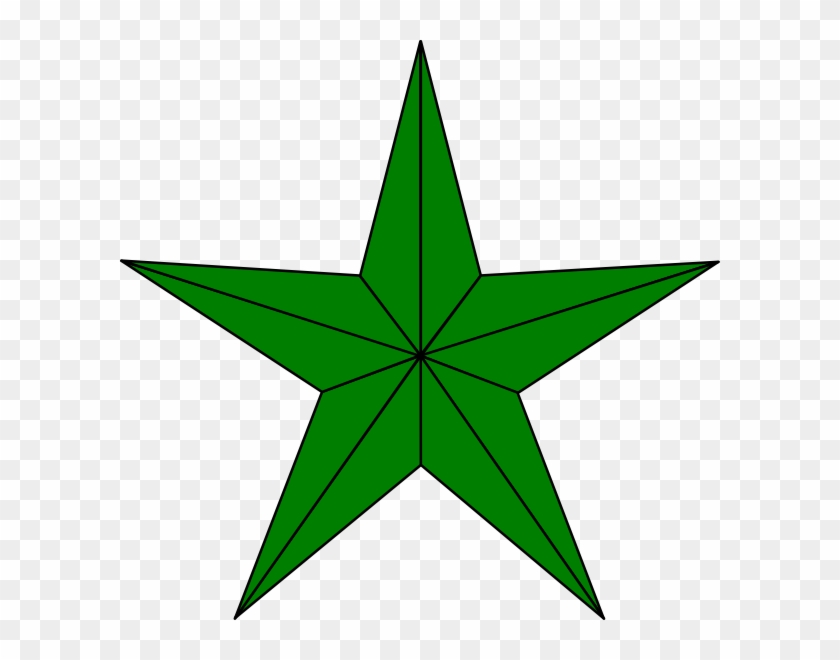 This Free Clip Arts Design Of Green Lined Star - Red Star #361297