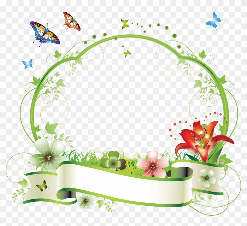Flower Picture Frame Floral Design Clip Art - Happy Easter Greeting Cards #361338