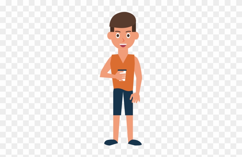 Young Man Cartoon With Cup - Man #361350