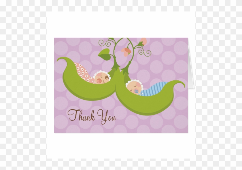 Peas In A Pod Boy Girl Twin Baby Shower Thank You Cards - Thank You #361356