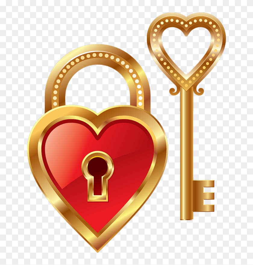 Heart Lock And Heart Key Clipart - Heart Padlock And Key #361556