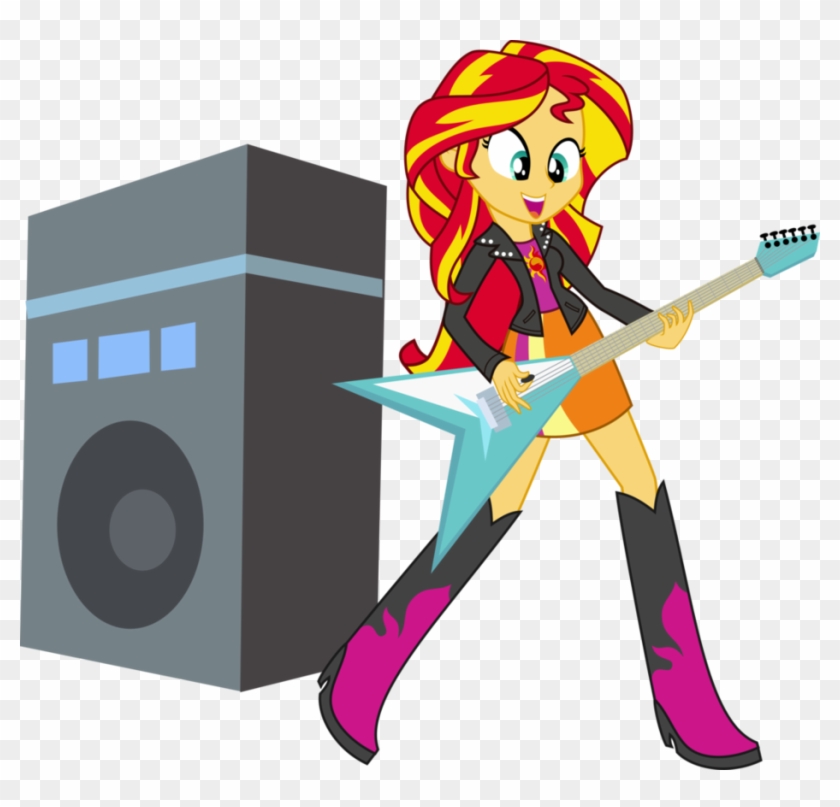 My Little Pony Friendship Is Magic Rainbow Dash And - Sunset Shimmer Rainbow Rocks Guitar #361594