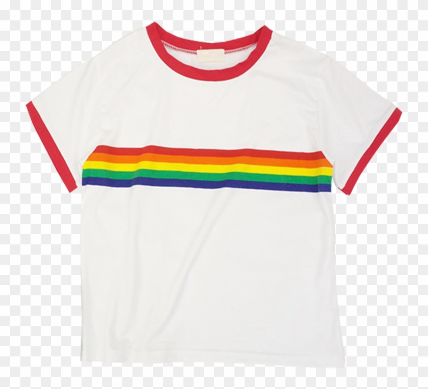 Rainbow Top - Rainbow Striped Shirt Png #362107