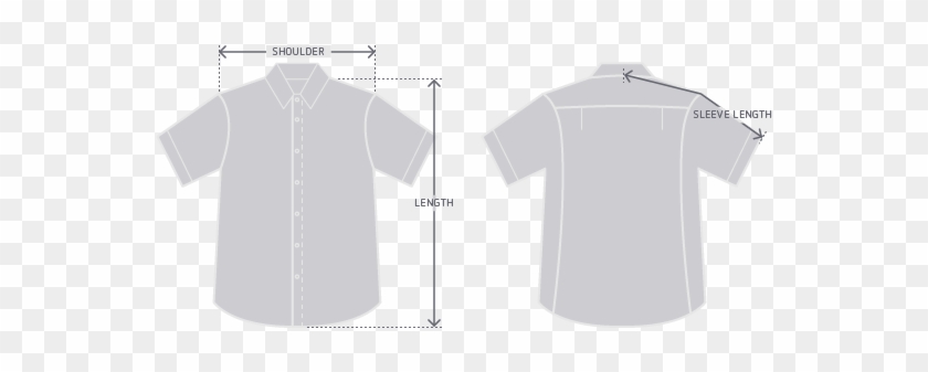 Garment Measurement Illustration - White Shirt Short Sleeve Png #362116